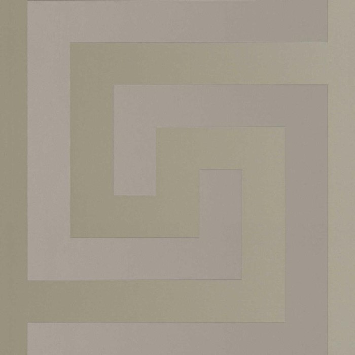 Versace|Papel pintado geométrico patrón griego color champán|Papel Pintado