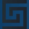 Versace|Papel pintado patrón clave griega azul y negro|Papel Pintado