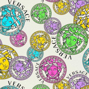 Versace|Papel pintado Versace medusa blanco y dorado|Papel Pintado