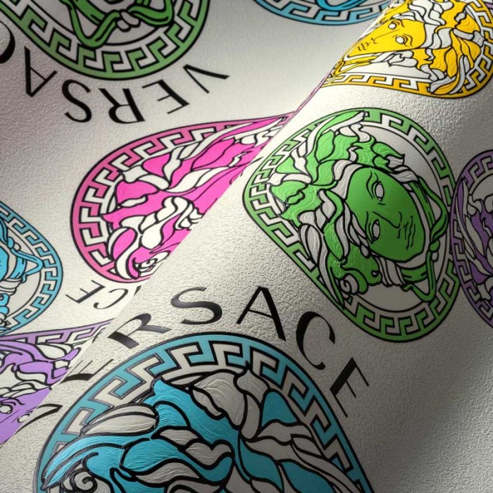 Versace|Papel pintado Versace medusa estilo pop art multicolor|Papel Pintado
