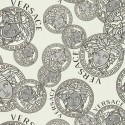 Versace|Tapete Versace Medusa weiß und silber|Tapeten