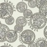 Versace|Papel pintado Versace medusa blanco y plateado|Papel Pintado