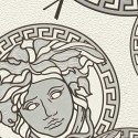 Versace|Tapete Versace Medusa weiß und silber|Tapeten