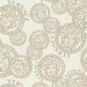Versace|Tapete Versace Medusa weiß und gold|Tapeten