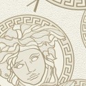 Versace|Tapete Versace Medusa weiß und gold|Tapeten