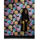 Versace|Tapete Versace Medusa schwarz mit bunten Logos|Tapeten