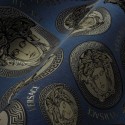 Versace|Tapete Versace Logos blau und gold metallic|Tapeten