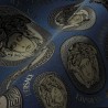 Versace|Tapete Versace Logos blau und gold metallic|Tapeten