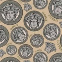 Versace|Tapete Versace Logo beige und silber|Tapeten
