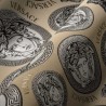 Versace|Tapete Versace Logo beige und silber|Tapeten