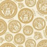 Papel pintado Versace logotipo crema y dorado - Versace Versace V 386115