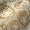 Versace|Tapete Versace Logo creme und gold|Tapeten
