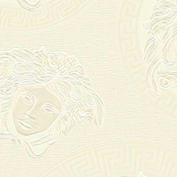 Versace|Papier peint Versace Méduse ivoire brillant|Papier Peint
