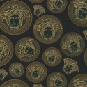 Versace|Tapete Versace Logos schwarz und gold|Tapeten