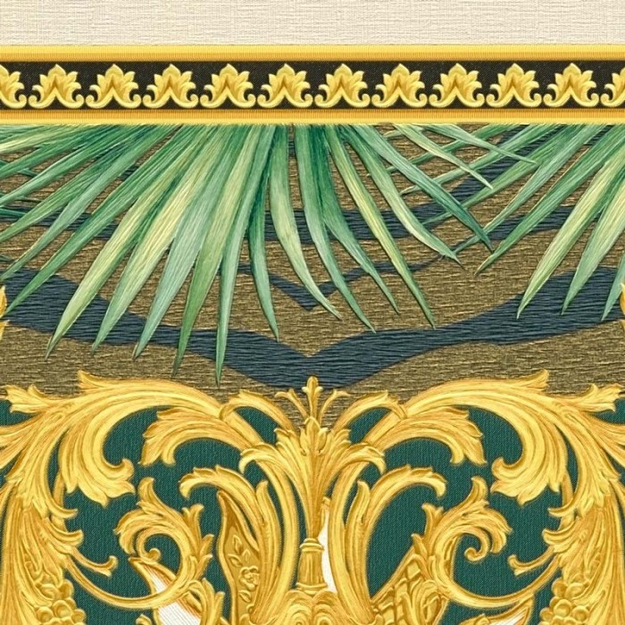 Versace|Wallpaper Versace jungle ornamental gold and green|Wallpaper