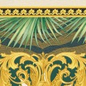Versace|Papel pintado Versace jungle ornamental dorado y verde|Papel Pintado