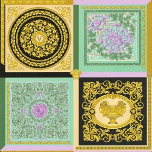 Versace|Papier peint Versace baroque rouge et or|Damas