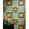 Versace|Papel pintado Versace mosaico barroco verde y dorado|Papel Pintado