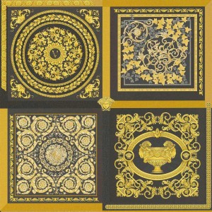 Versace|Papier peint Versace baroque rouge et or|Damas