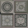 Versace|Tapete Versace barocke Goldschmiedekunst schwarz und silber|Damast