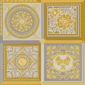 Versace|Wallpaper Versace baroque mosaic black and gold|Wallpaper