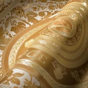 Versace|Tapete Versace Barock schwarz und gold|Damast 2