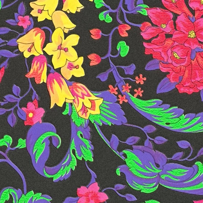 Versace|Tapete Versace floral ornamental schwarz bunt|Tapeten