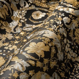 Versace|Papel pintado Versace floral ornamental crema, dorado y negro|Damasco 2