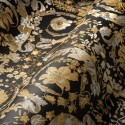 Versace|Papier peint Versace floral ornemental noir et or|Damas