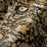 Versace|Papier peint Versace floral ornemental noir et or|Damas
