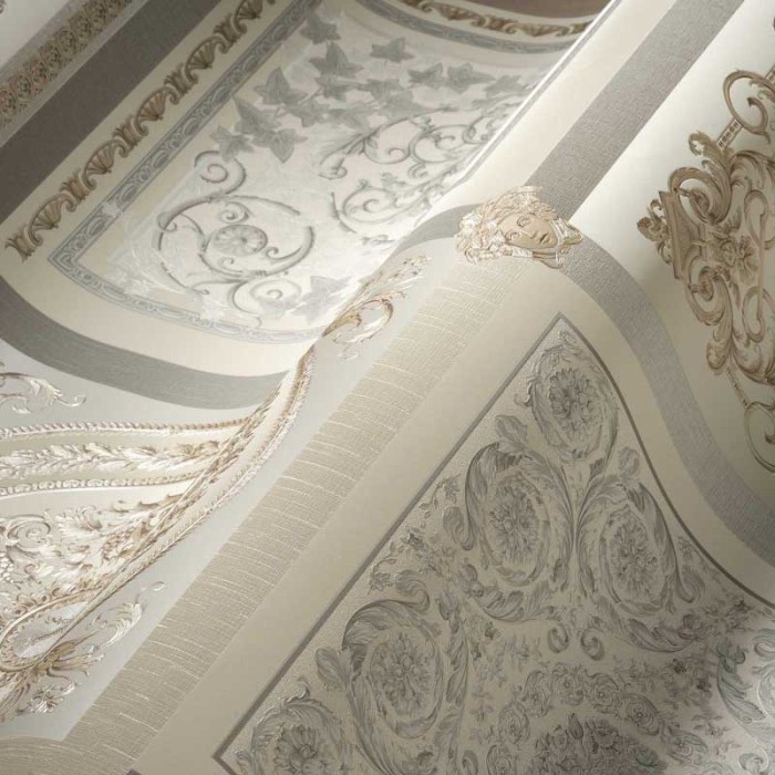 Versace|Wallpaper Versace baroque mosaic champagne tones|Damask