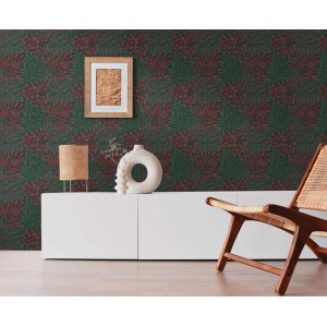 Architects Paper|Papier peint plantes grimpantes vert avec fleurs fuchsia|Papier Peint 2
