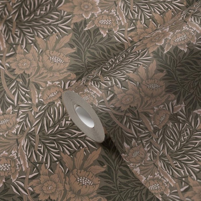 Architects Paper|Papier peint grandes fleurs grimpantes marron et taupe|Papier Peint