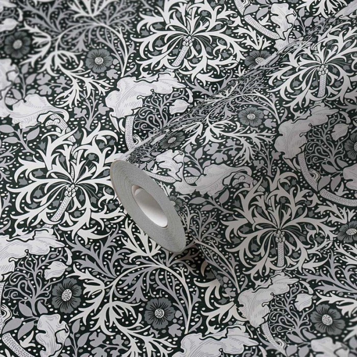 Architects Paper|Black and white floral wallpaper with climbing plants|Wallpaper