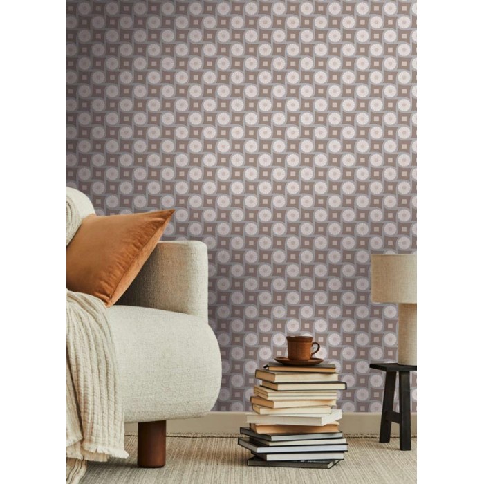 Architects Paper|Papel pintado patrón retro marrón y gris azulado|Retro