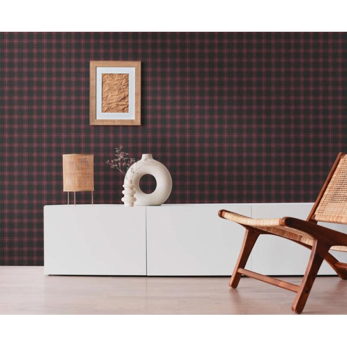 Architects Paper|Papier peint carreaux tartan écossais rouge|Carreaux