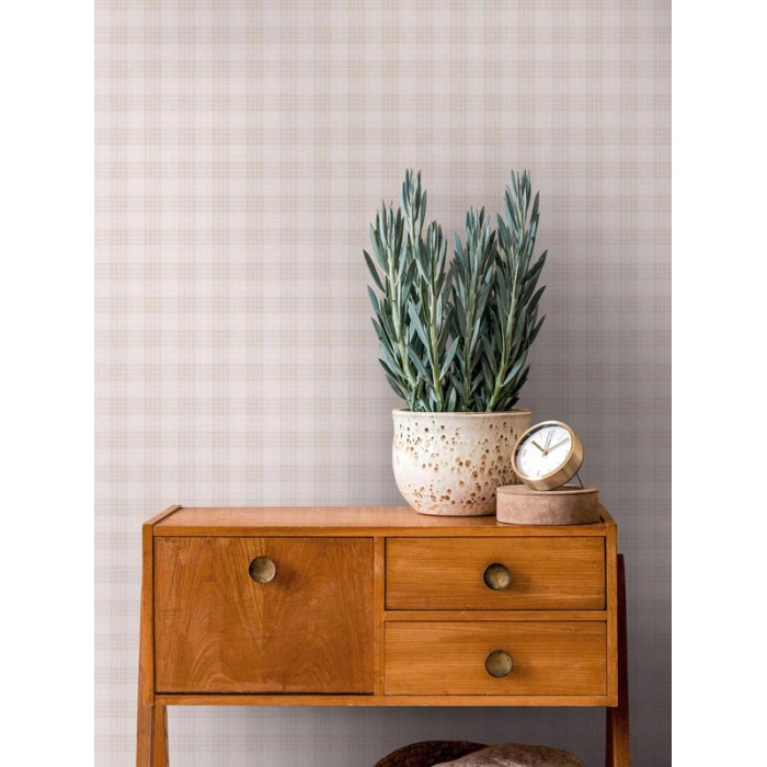 Architects Paper|Papel pintado cuadros escoceses beige crema|Cuadros