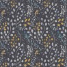 As Creation|Wallpaper black with yellow and turquoise wildflowers|Wallpaper
