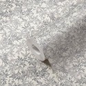 As Creation|Papier Peint floral imprimé feuilles blanc et gris|Papier Peint