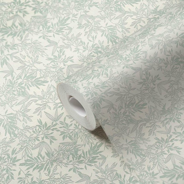 As Creation|Papier Peint motifs floraux feuilles vertes et blanches|Papier Peint
