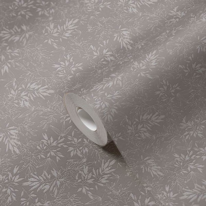 As Creation|Papier Peint floral avec feuilles gris brun|Papier Peint