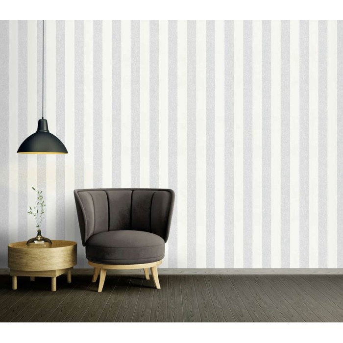 As Creation|Wallpaper with gray and white stripes, chalk effect|Stripes