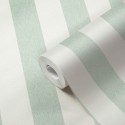 As Creation|Papier Peint rayures vertes et blanches effet craie|Rayures
