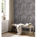 As Creation|Wallpaper with gray and brown palm tree pattern|Wallpaper