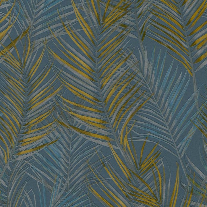 As Creation|Papel Pintado palmeta tropical verde y amarillo|Floral