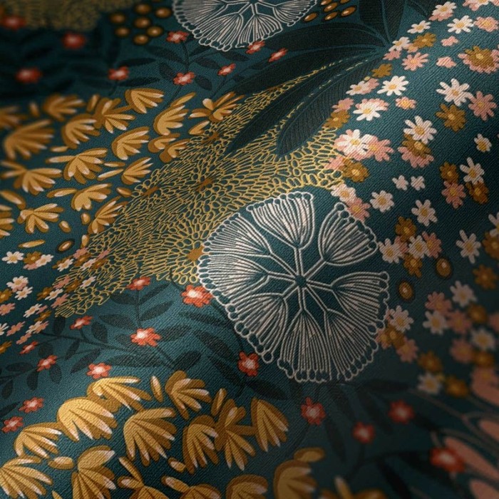 As Creation|Papier Peint fleurs des champs vertes et jaunes|Papier Peint