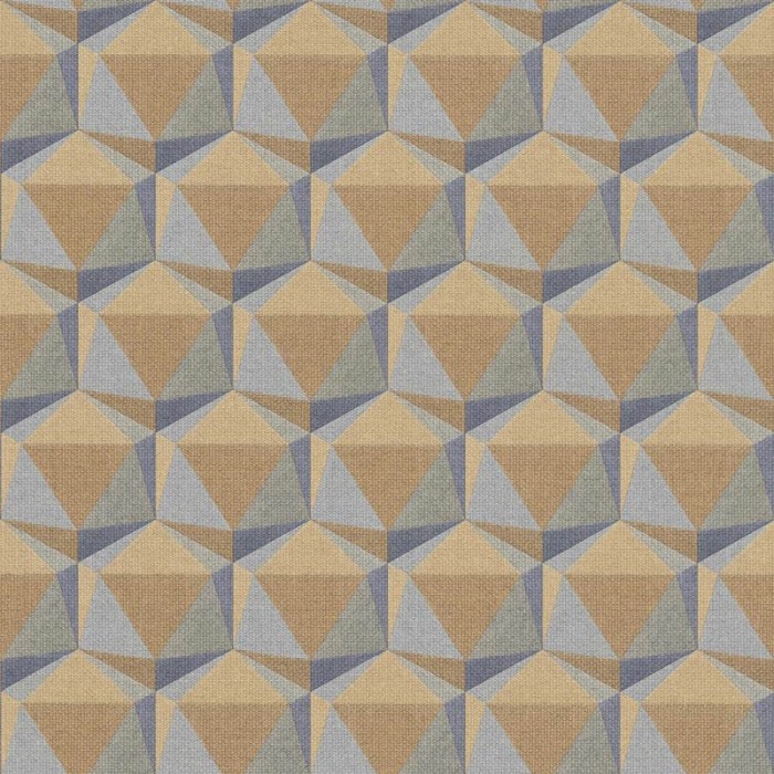 As Creation|Papel Pintado geométrco efecto 3D azul y naranja|Papel Pintado