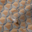 As Creation|Tapete geometrisch 3D-Effekt blau und orange|Tapeten