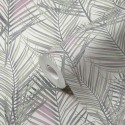 As Creation|Wallpaper green palm leaves, gray and pink tones|Wallpaper