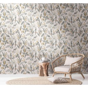 As Creation|Wallpaper with jungle and tropical birds print|Wallpaper 2